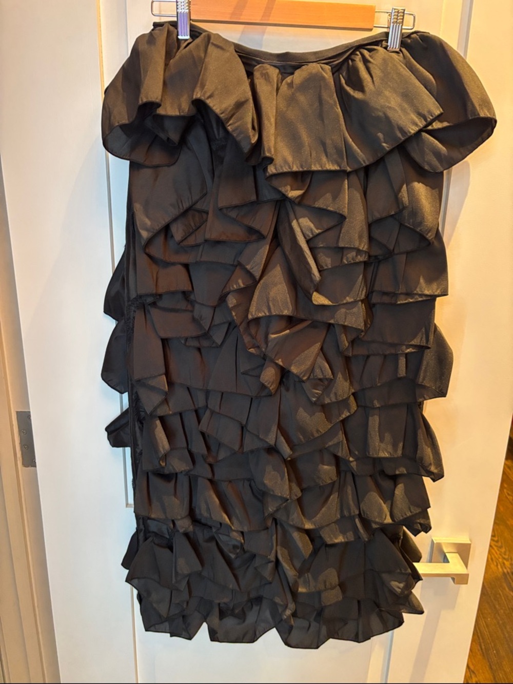 H&M Black Ruffled Maxi Skirt